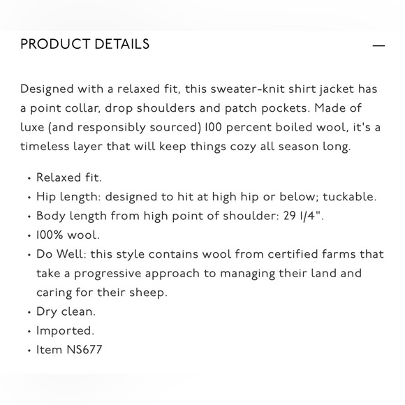 NWT Madewell Boiled Wool Sweater Shirt Jacket - Picture 4 of 6